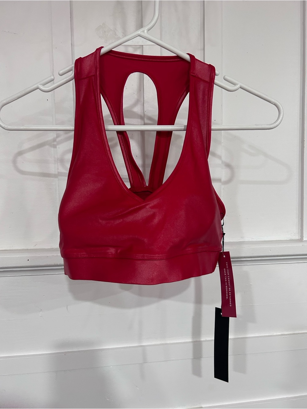 Carbon Red Shine Racerback Sports Bralette